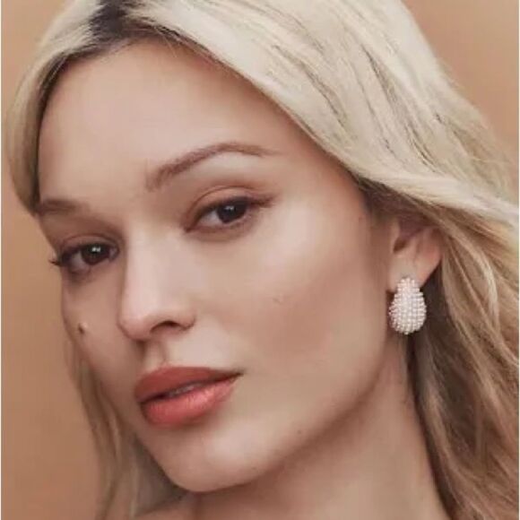 NWT Anthropologie The Petra Drop Earrings: Pavé Edition Bronze + jewelry pouch - Picture 7 of 8